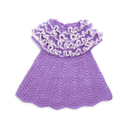 Bernat Crochet Ruffle Yoke Baby Dress 12 mos