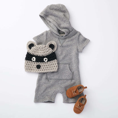 Bernat Crochet Raccoon Hat Crochet Hat made in Bernat Softee Baby Chunky yarn
