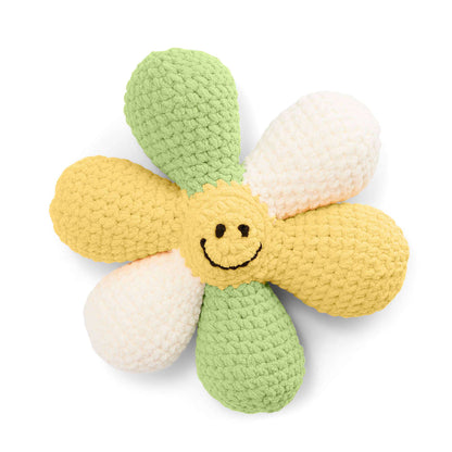 Bernat Crochet Daisy Pillow Crochet Pillow made in Bernat Baby Blanket yarn
