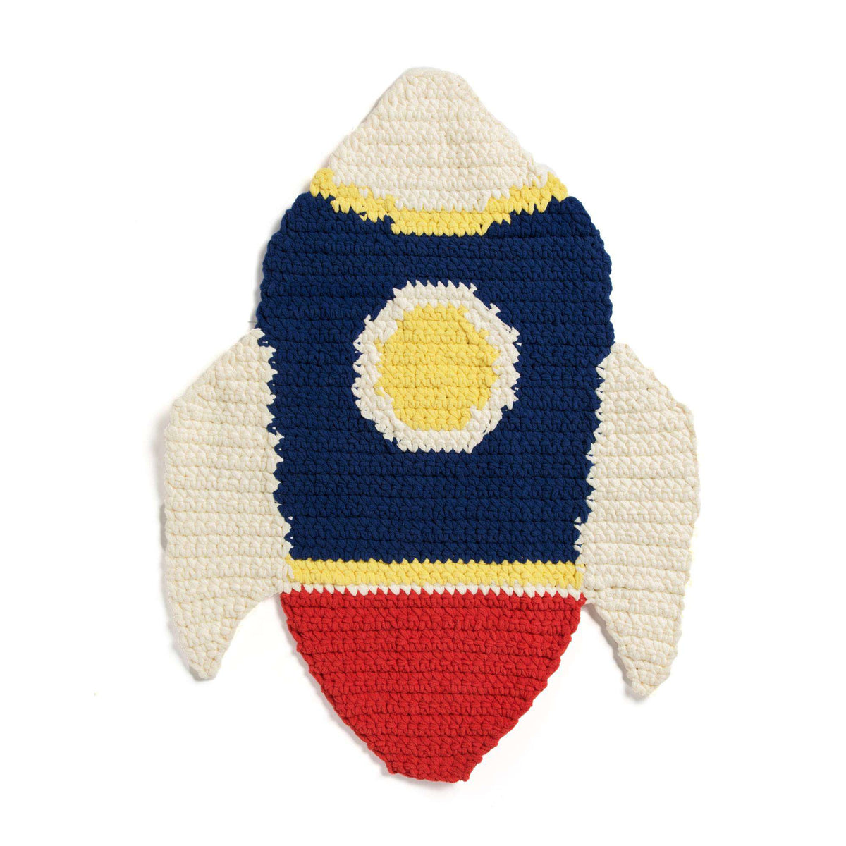 Crochet Rug made in Bernat Baby Blanket Sparkle yarn