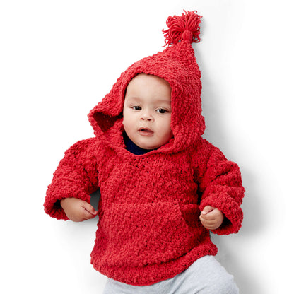 Bernat Crochet Kangaroo Hoodie Red