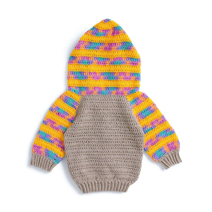 Bernat Crochet Candy Stripes Hooded Cardigan S