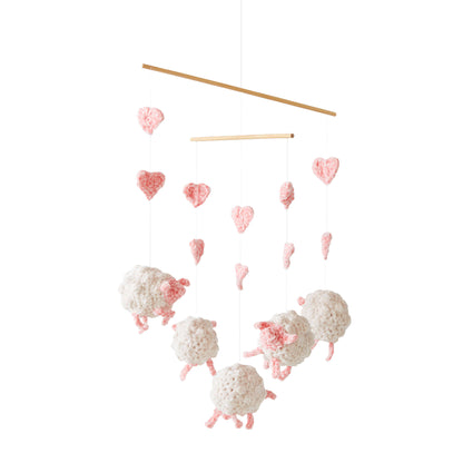 Bernat Crochet Sheep Mobile Crochet Toy made in Bernat Baby Velvet yarn