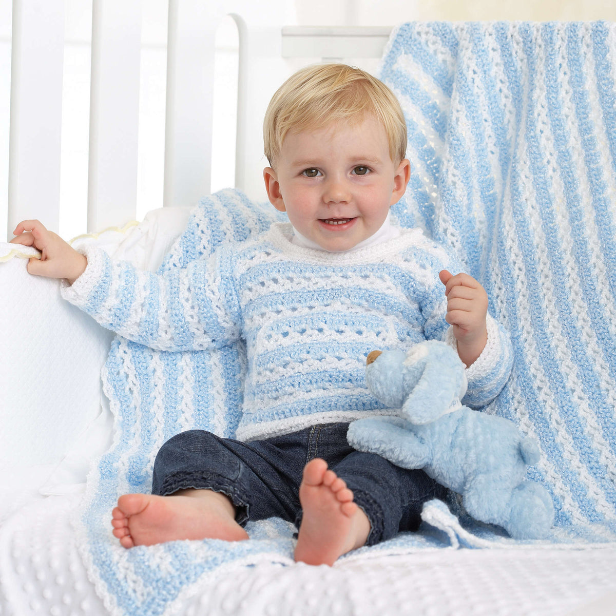 Crochet Blanket made in Bernat Baby Coordinates yarn