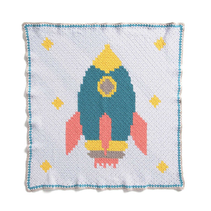 Bernat Rocketship Crochet Baby Blanket Crochet Blanket made in Bernat Bundle up yarn