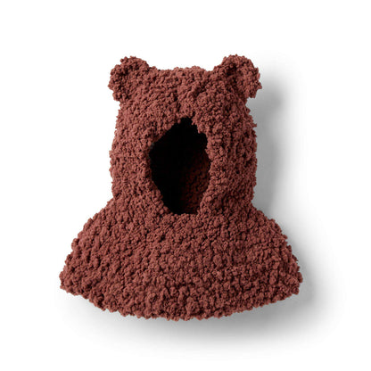 Bernat Crochet Bear Hood Crochet Hat made in Bernat Sheepy yarn