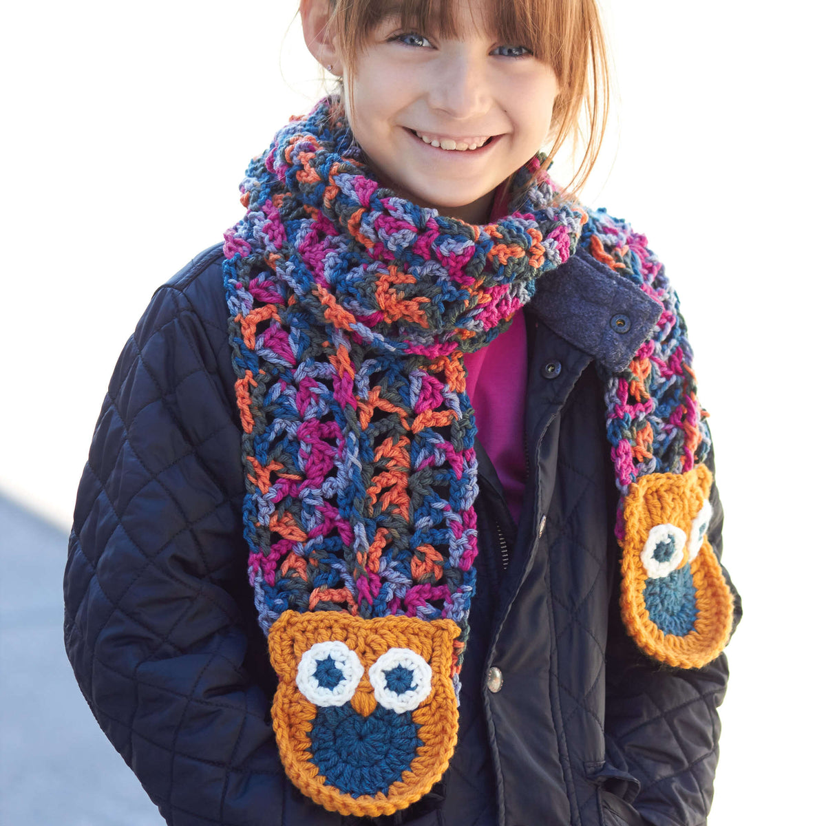 Crochet Scarf made in Bernat Super Value yarn