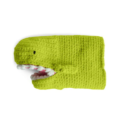 Bernat Crochet Dinosaur Puppet Crochet Toy made in Bernat Forever Fleece Finer yarn