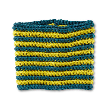 Bernat Stripe Across Crochet Cowl Natural/Seagreen