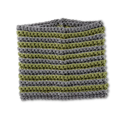 Bernat Stripe Across Crochet Cowl Natural/Seagreen