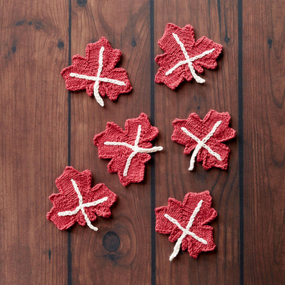 Bernat Maple Leaf Knit Applique Crochet Accessory made in Bernat Handicrafter Cotton yarn