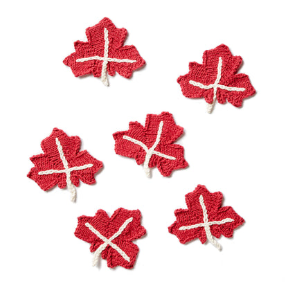 Bernat Maple Leaf Knit Applique Crochet Accessory made in Bernat Handicrafter Cotton yarn