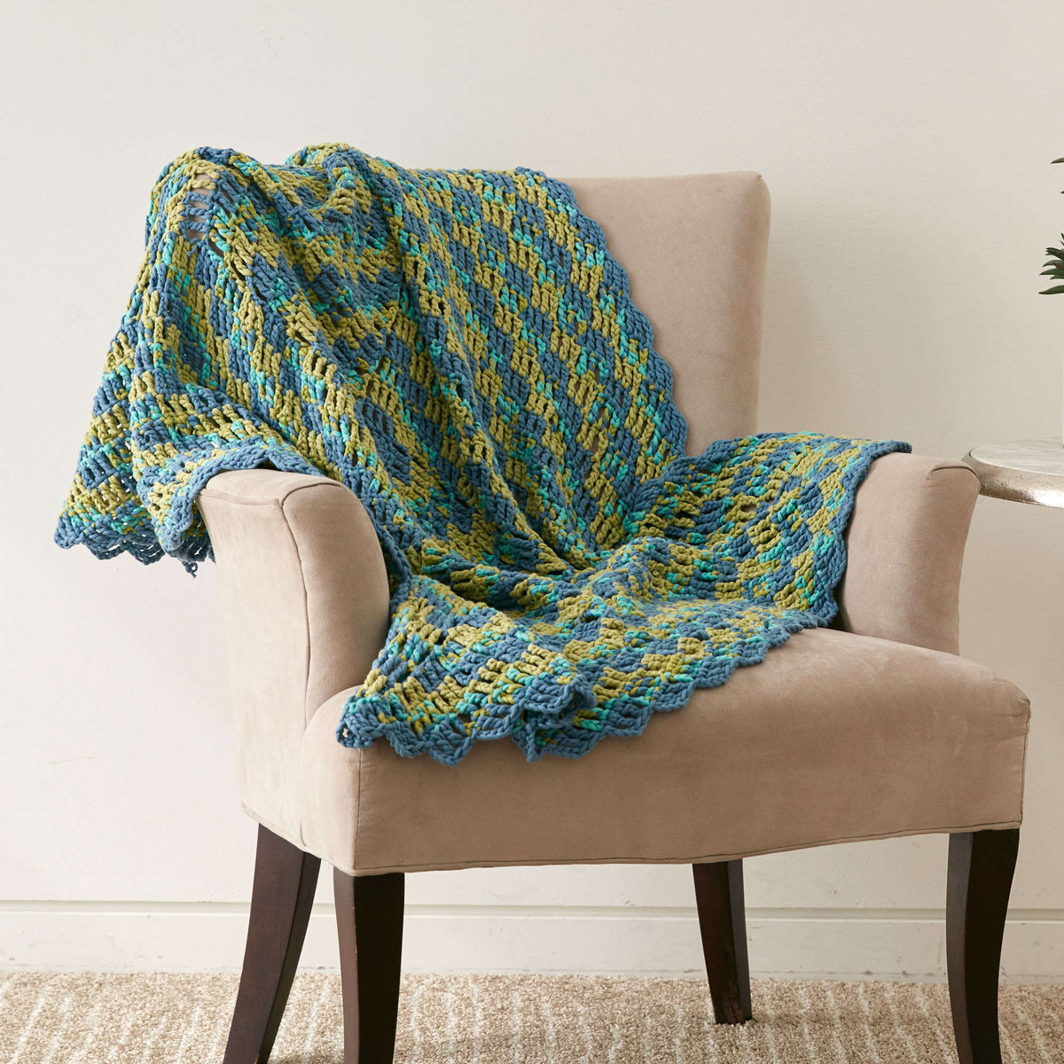 Crochet Blanket made in Bernat Maker Home Dec yarn
