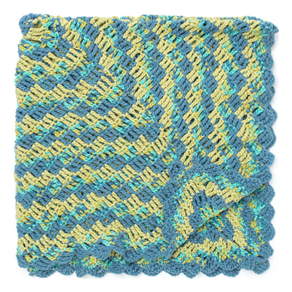 Bernat Crochet Round the Block Afghan Crochet Blanket made in Bernat Maker Home Dec yarn