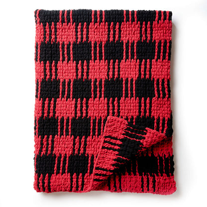 Bernat Crochet Buffalo Plaid Afghan Single Size