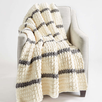 Bernat Pin Stripe Crochet Blanket Vintage White