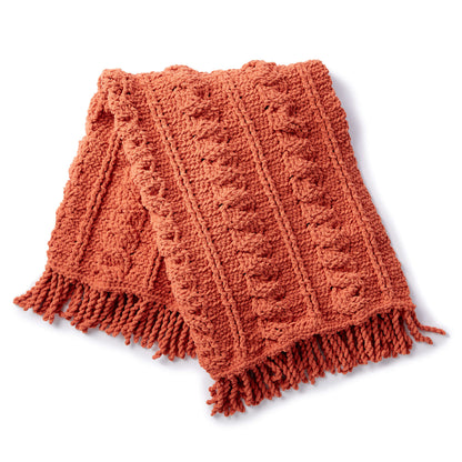 Bernat Crochet Cables Afghan Terracota Rose