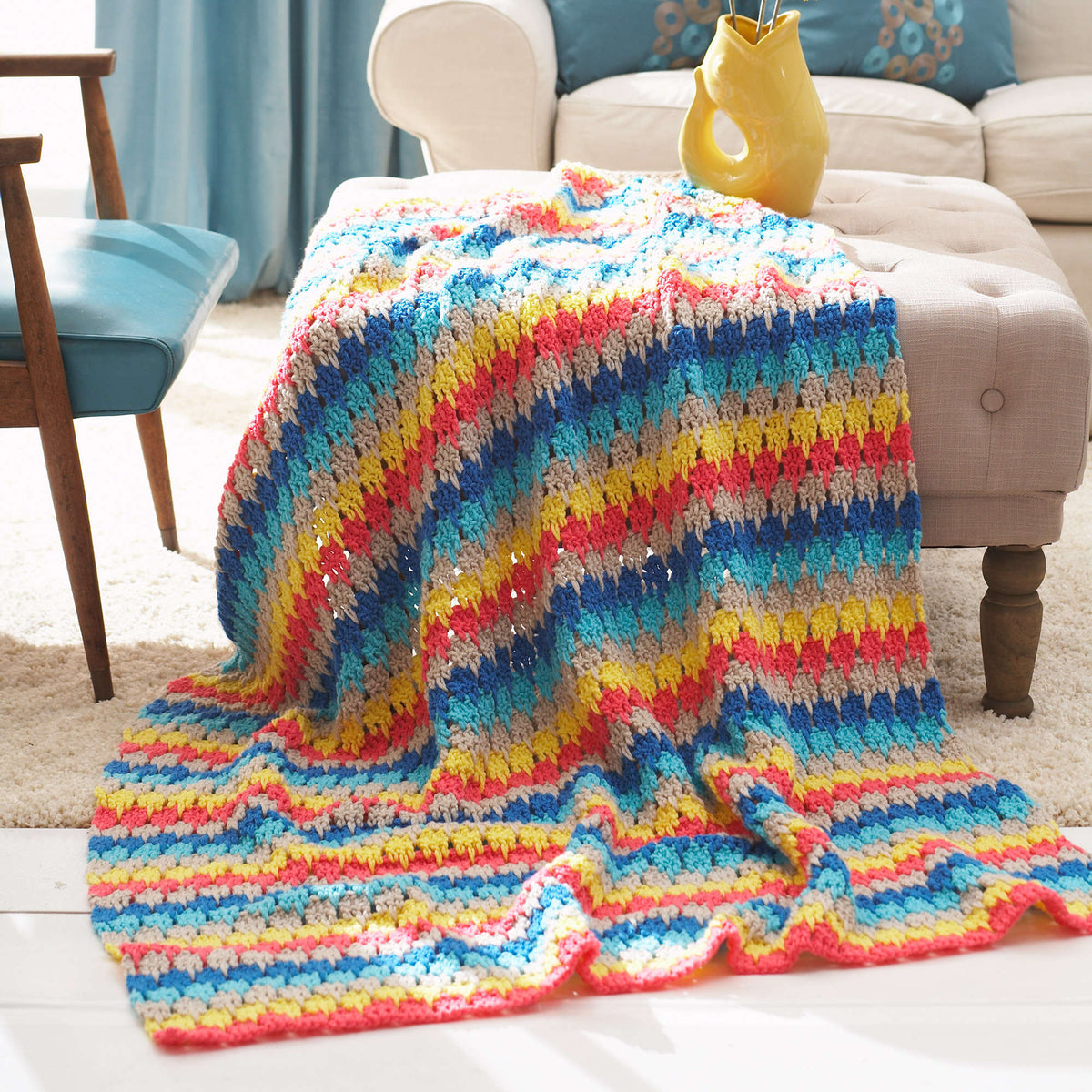 Crochet Blanket made in Bernat Super Value yarn