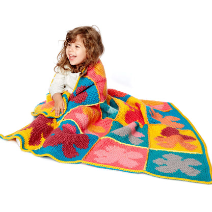 Bernat Pop Art Flowers Crochet Blanket Crochet Blanket made in Bernat Pop! yarn