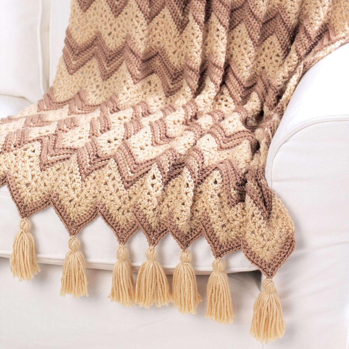 Crochet Blanket made in Bernat Satin yarn