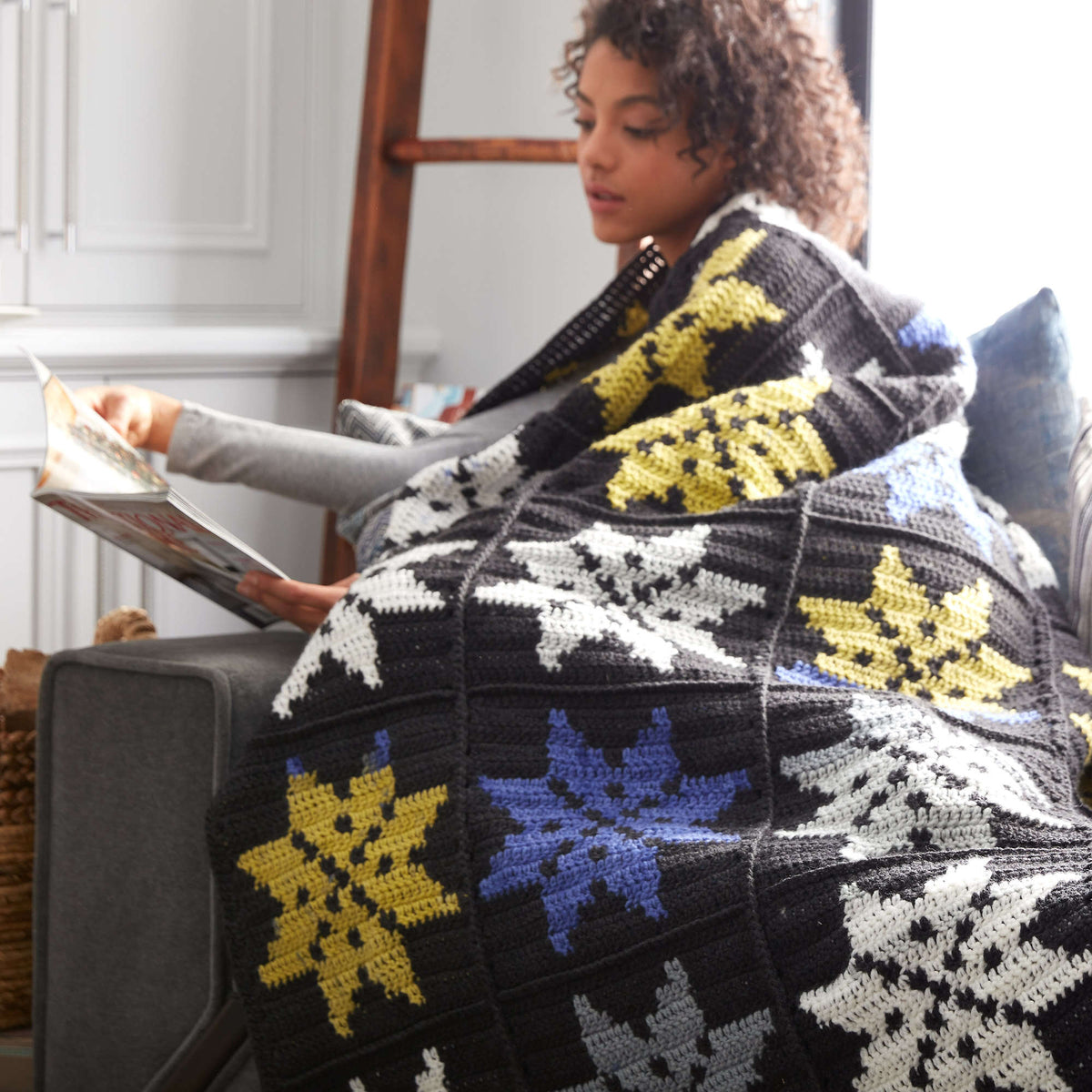 Crochet Blanket made in Bernat Pop! yarn