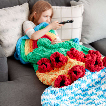 Bernat Over the Rainbow Crochet Snuggle Sack Crochet Blanket made in Bernat Baby Blanket yarn