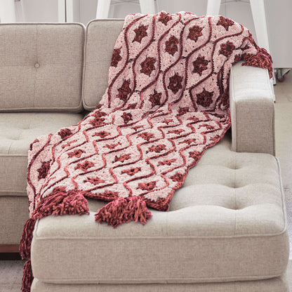 Bernat Moroccan Tiles Crochet Afghan Crochet Blanket made in Bernat Velvet yarn