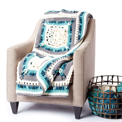 Bernat Crochet Country Snow Window Afghan Crochet Blanket made in Bernat Blanket yarn