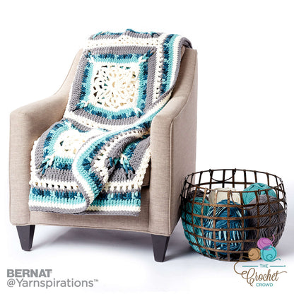 Bernat Crochet Country Snow Window Afghan Crochet Blanket made in Bernat Blanket yarn