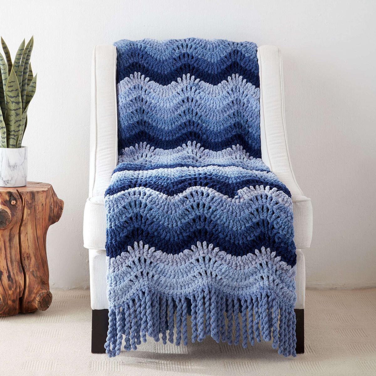 Crochet Blanket made in Bernat Blanket yarn