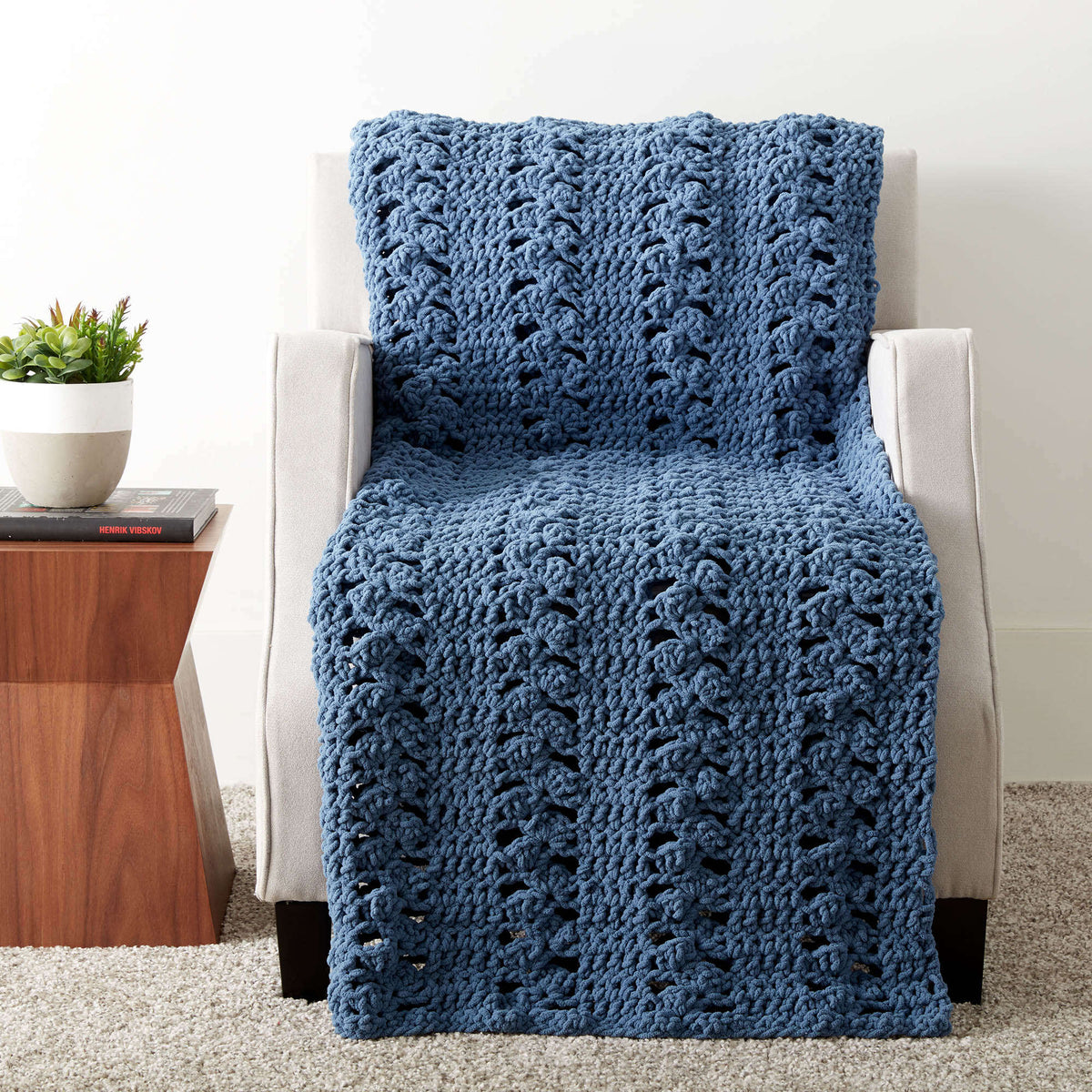 Crochet Blanket made in Bernat Blanket yarn