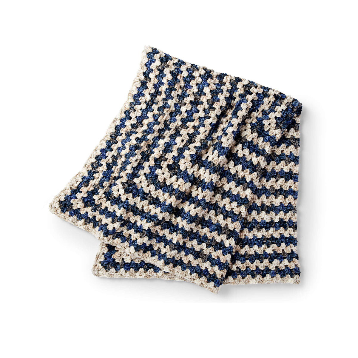 Crochet Blanket made in Bernat Crushed Velvet yarn