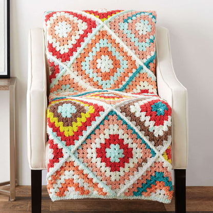 Bernat Random Granny Crochet Afghan Crochet Blanket made in Bernat Blanket Breezy yarn