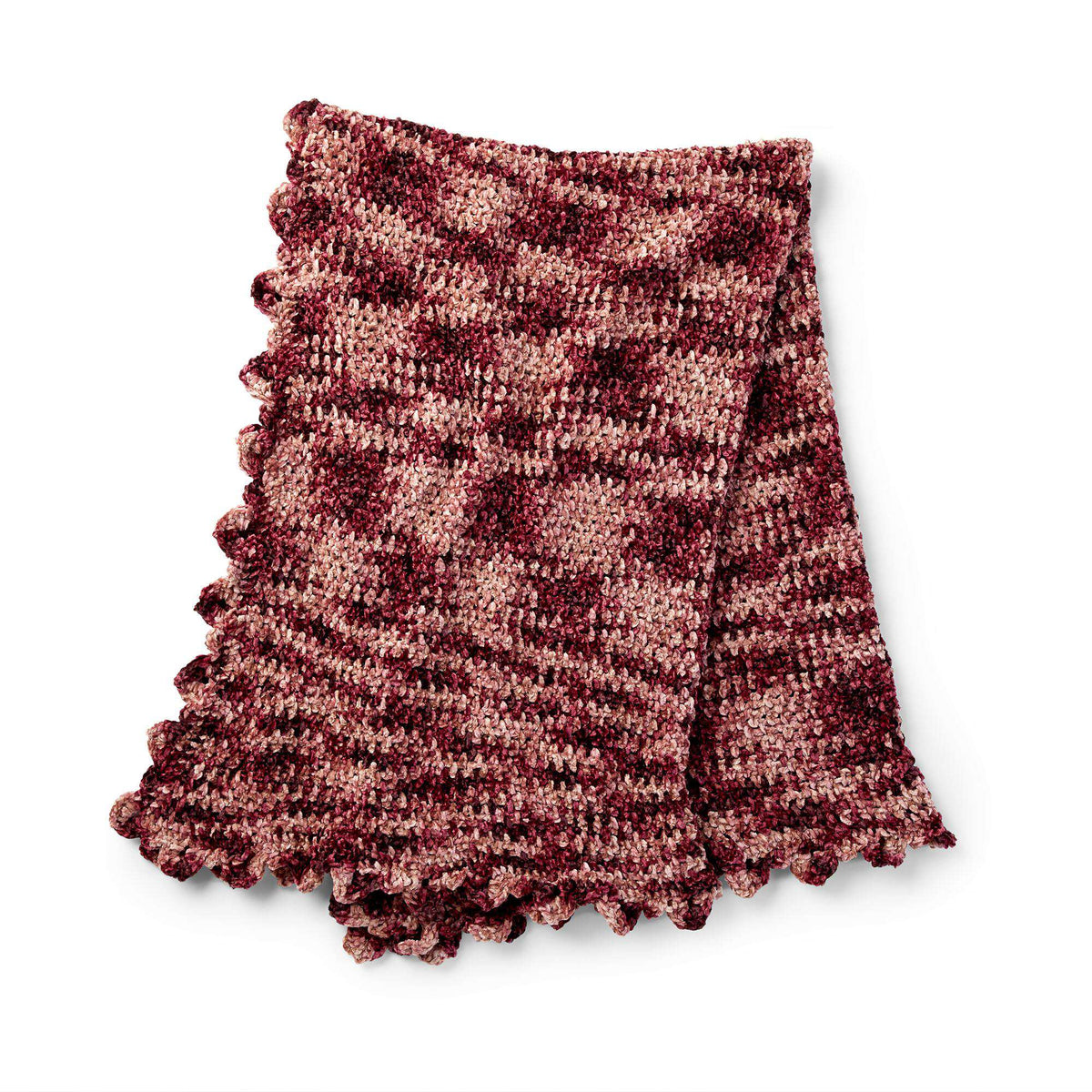 Crochet Blanket made in Bernat Crushed Velvet yarn