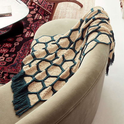 Bernat Velvet Honeycomb Crochet Blanket Single Size
