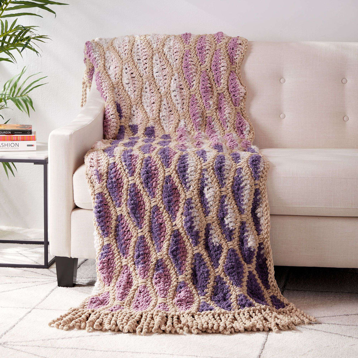 Crochet Blanket made in Bernat Home Bundle yarn