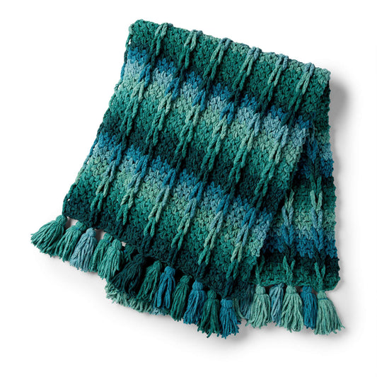 Crochet Blanket made in Bernat Blanket Ombre yarn