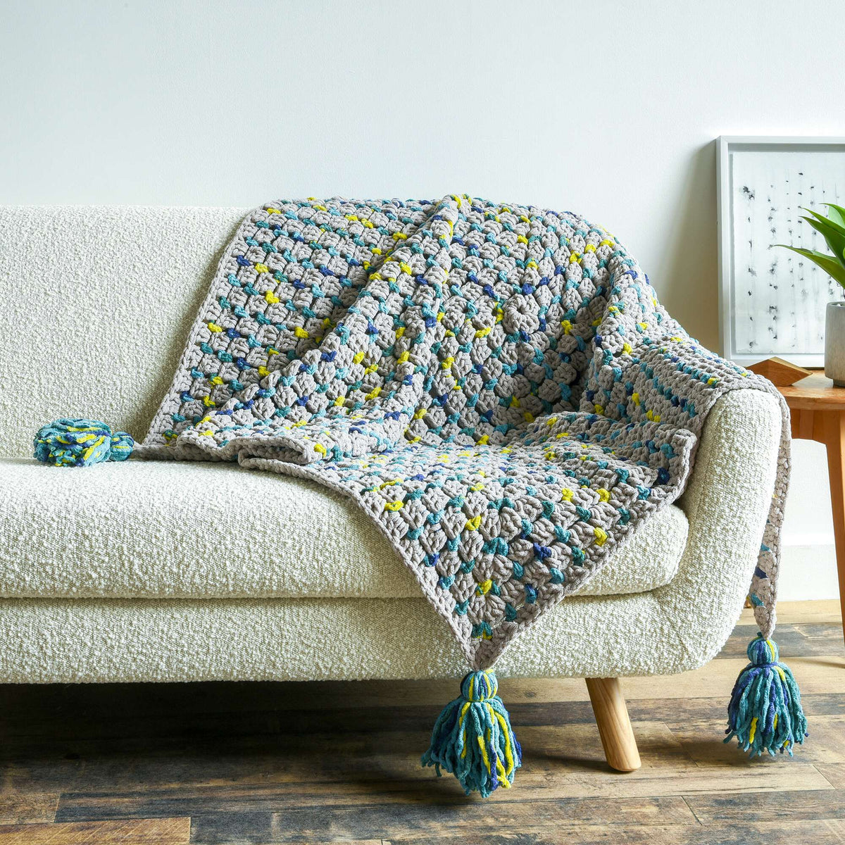 Crochet Blanket made in Bernat Blanket yarn