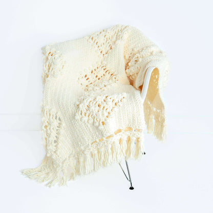 Bernat Knot Macrame Crochet Blanket Crochet Blanket made in Bernat Blanket yarn