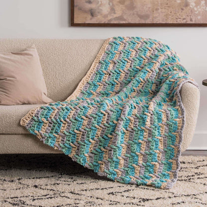 Bernat Sparkle Step Ladder Crochet Afghan Crochet Blanket made in Bernat Blanket Sparkle yarn