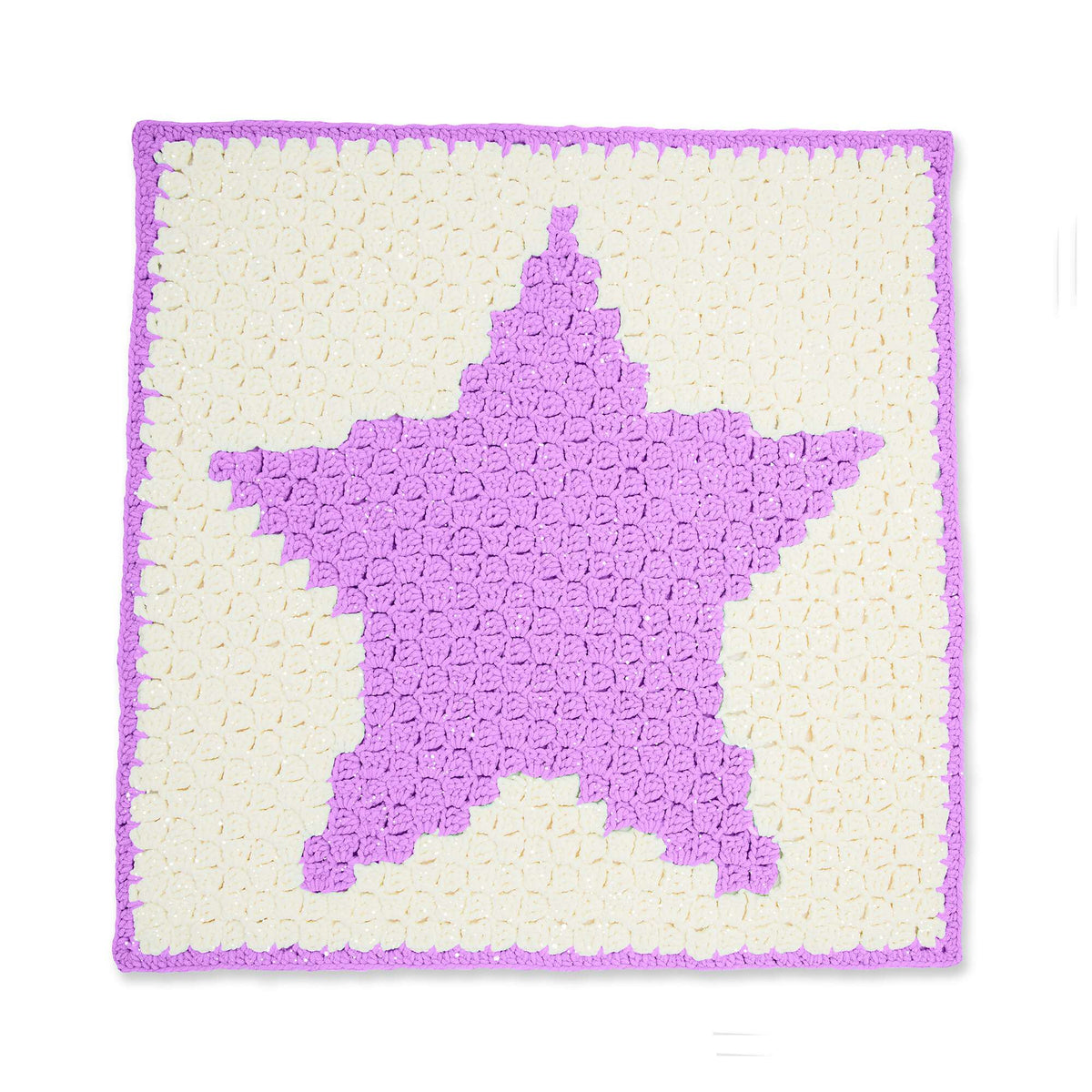 Crochet Blanket made in Bernat Baby Blanket Sparkle yarn