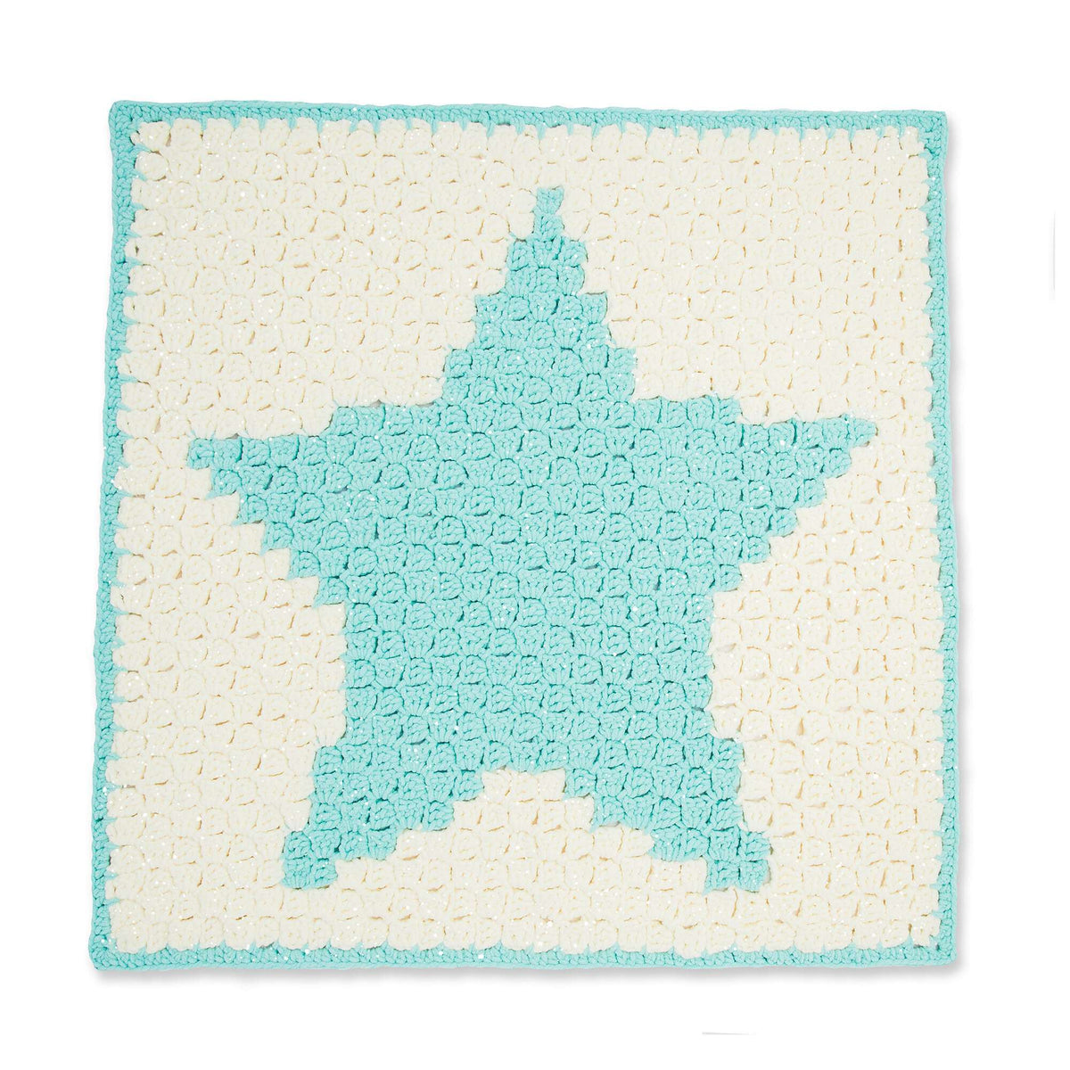 Crochet Blanket made in Bernat Baby Blanket Sparkle yarn