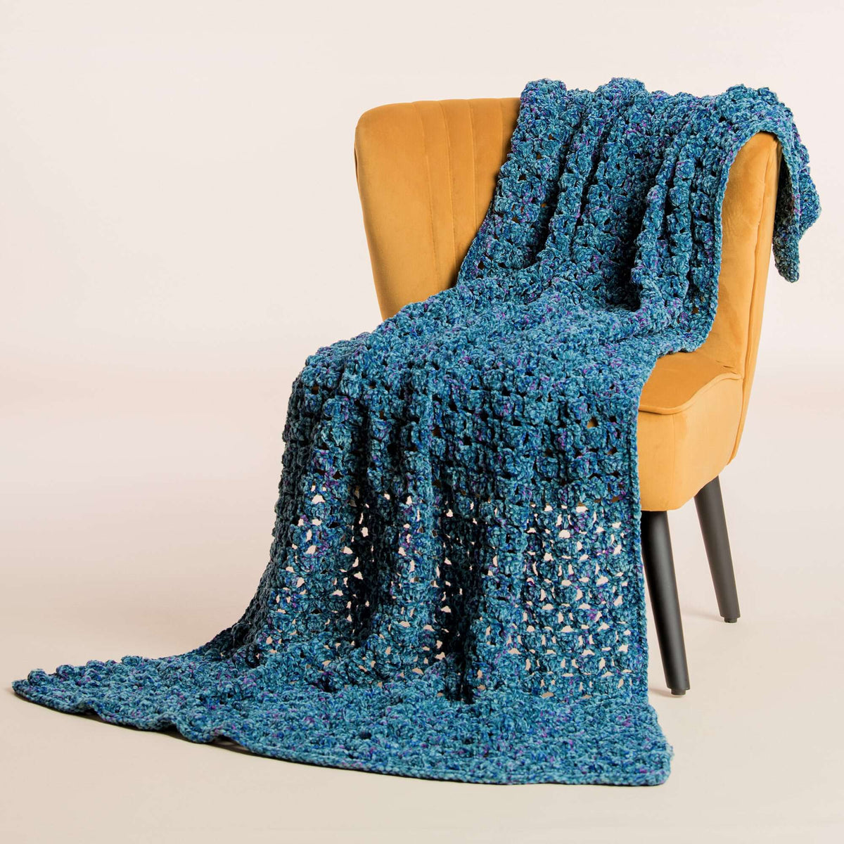 Crochet Blanket made in Bernat Velvet Twist yarn
