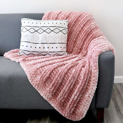 Bernat Velvet Post Lines Crochet Throw Single Size