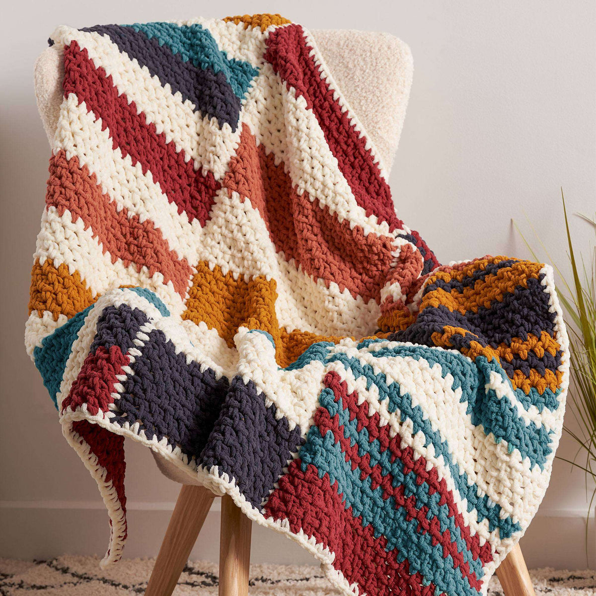 Crochet Blanket made in Bernat Blanket yarn