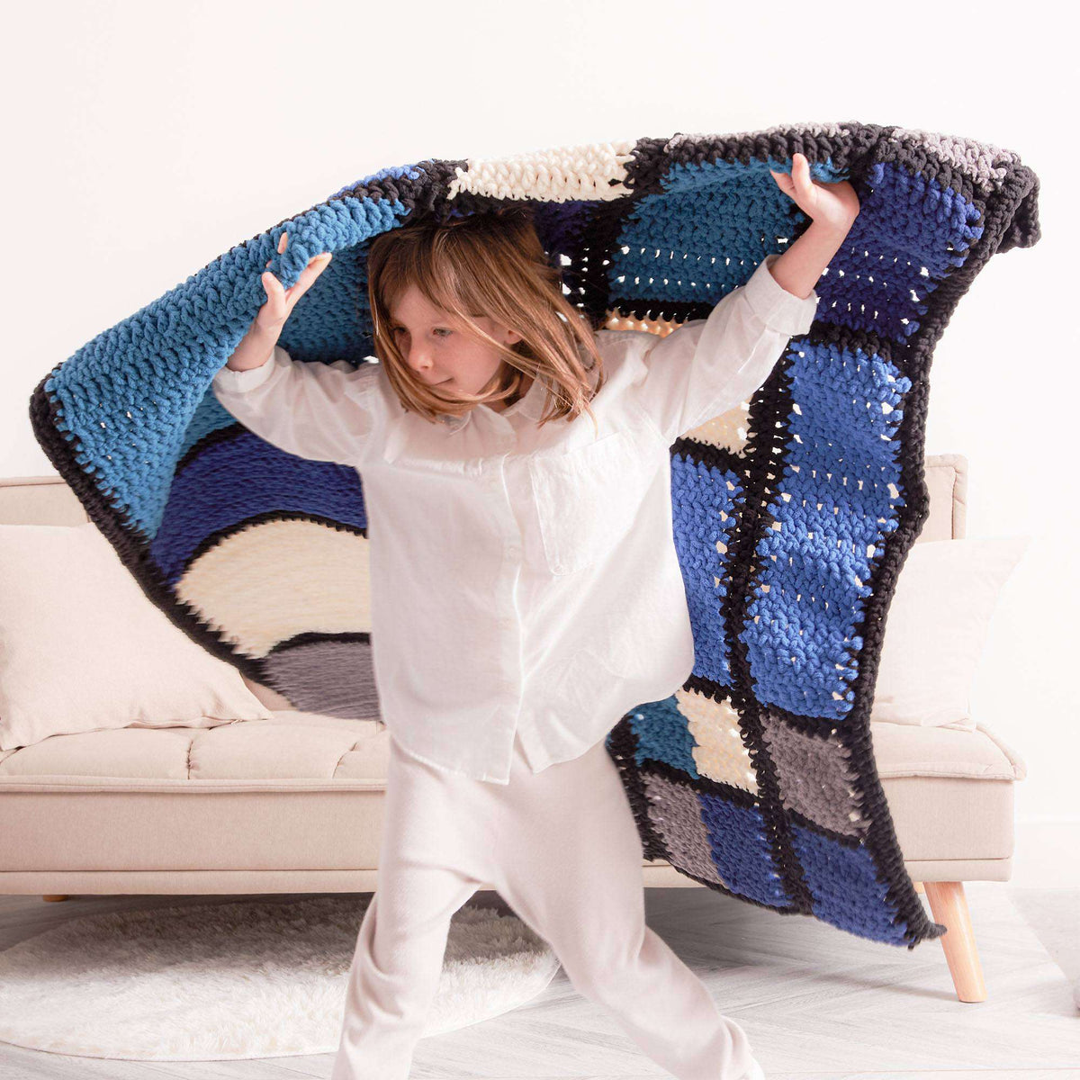 Crochet Blanket made in Bernat Blanket O'Go yarn