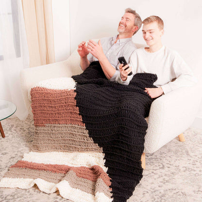 Bernat Diagonal Split Crochet Blanket Crochet Blanket made in Bernat Blanket O'Go yarn