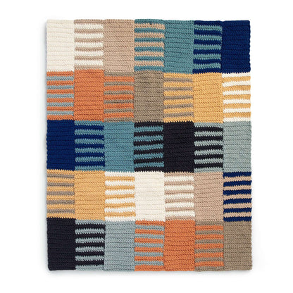 Bernat Interlocking Color Block Crochet Blanket Crochet Blanket made in Bernat Blanket O'Go yarn