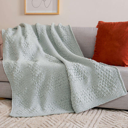 Bernat Crochet Textured Frame Blanket Crochet Blanket made in Bernat Forever Fleece yarn
