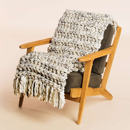 Bernat Crochet Fringed Throw Crochet Blanket made in Bernat Big Bold yarn